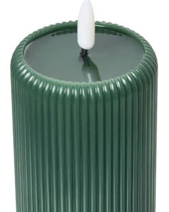 Sæt af 6 LED-stearinlys NOISETTE 10/16 cm Grøn