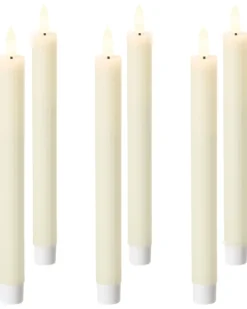 Sæt af 6 LED-stearinlys SAPHIR 24 cm Cremehvid