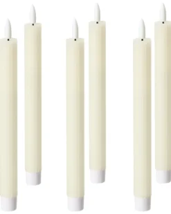 Sæt af 6 LED-stearinlys SAPHIR 24 cm Cremehvid