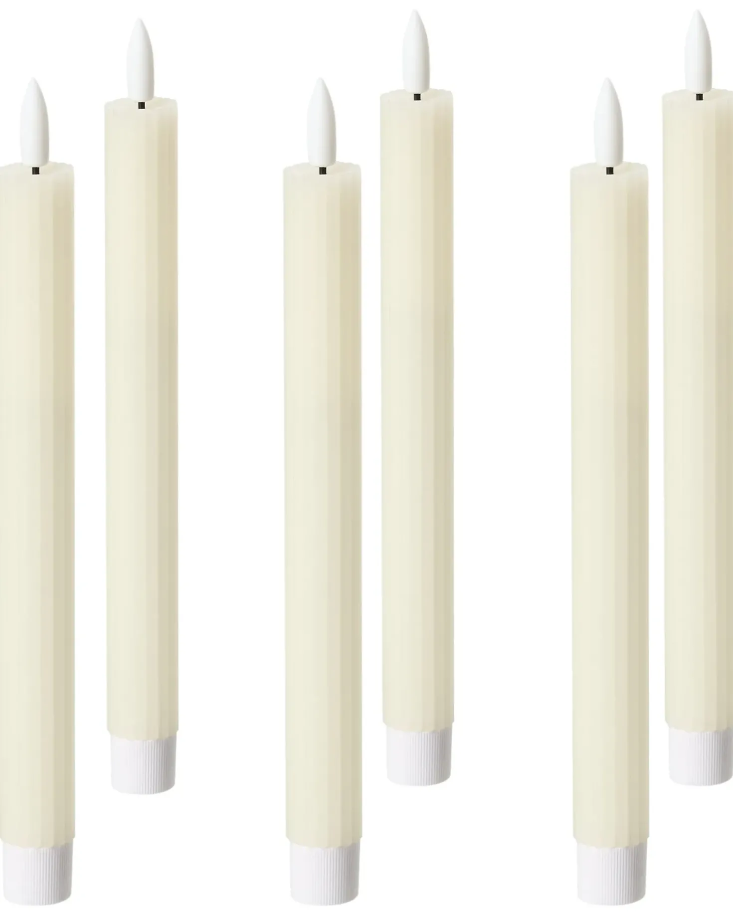 Sæt af 6 LED-stearinlys SAPHIR 24 cm Cremehvid