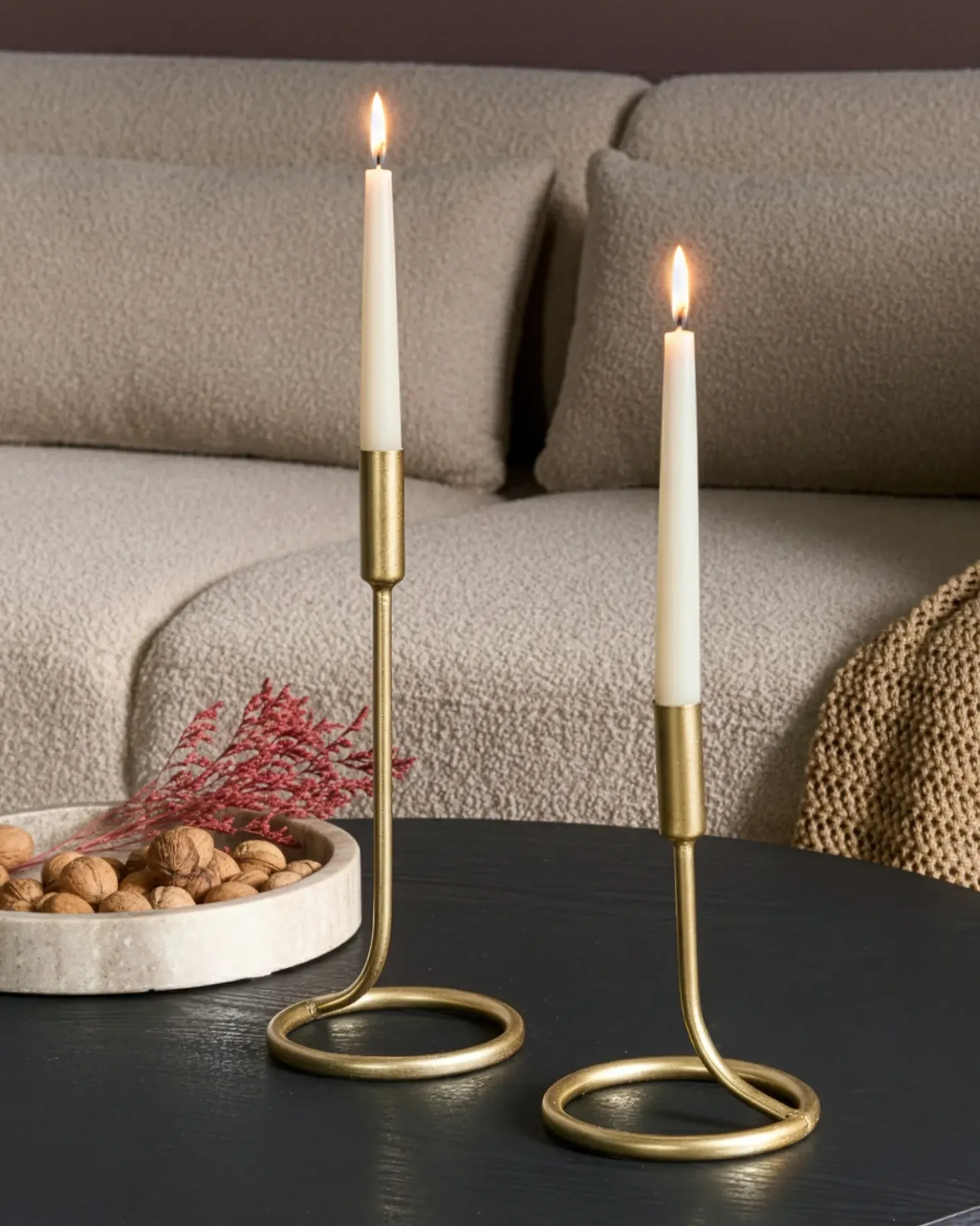 Sæt af 2 lysestager BUNYU Metal 19/28 cm Guld