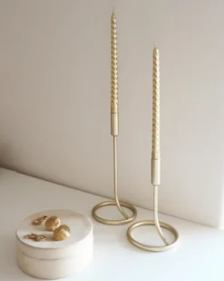 Sæt af 2 lysestager BUNYU Metal 19/28 cm Guld