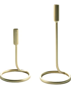 Sæt af 2 lysestager BUNYU Metal 19/28 cm Guld