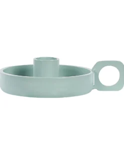 Sæt af 2 lysestager CHORIO Metal 4 cm Mintgrøn