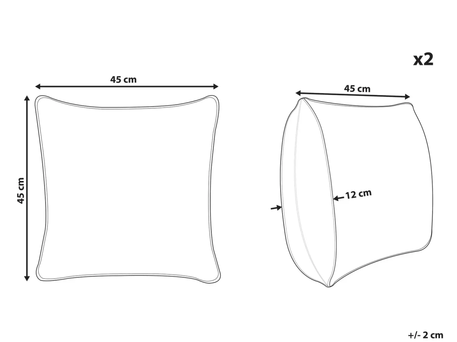Sæt af 2 pyntepuder BELLEROSE Velour 45 x 45 cm Mørkegrøn Plante mønster