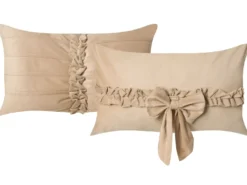 Sæt af 2 pyntepuder BELLE Velour 30 x 50 cm Beige Ensfarvet