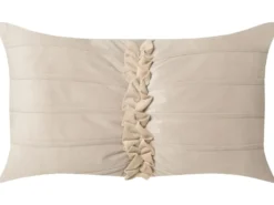 Sæt af 2 pyntepuder BELLE Velour 30 x 50 cm Lys Beige Ensfarvet