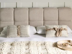 Sæt af 2 pyntepuder BELLE Velour 30 x 50 cm Lys Beige Ensfarvet
