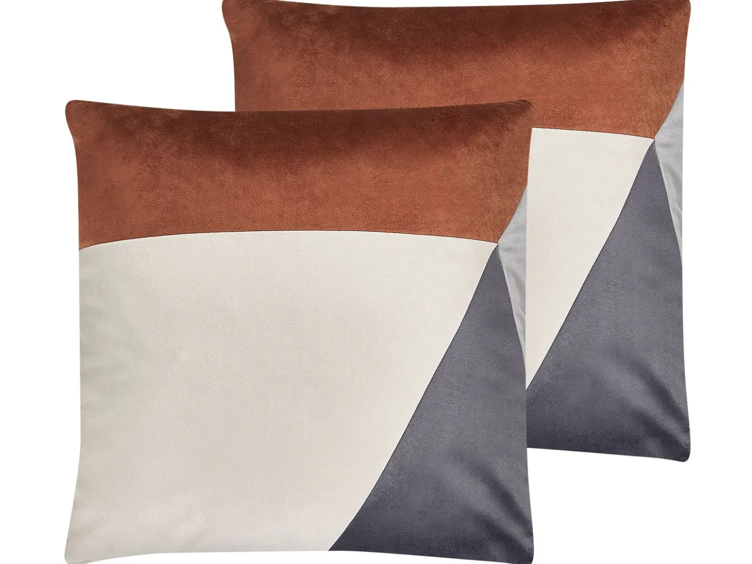 Sæt af 2 pyntepuder CAMPSIS Velour 45 x 45 cm Multifarvet Geometrisk mønster