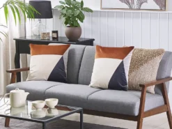 Sæt af 2 pyntepuder CAMPSIS Velour 45 x 45 cm Multifarvet Geometrisk mønster