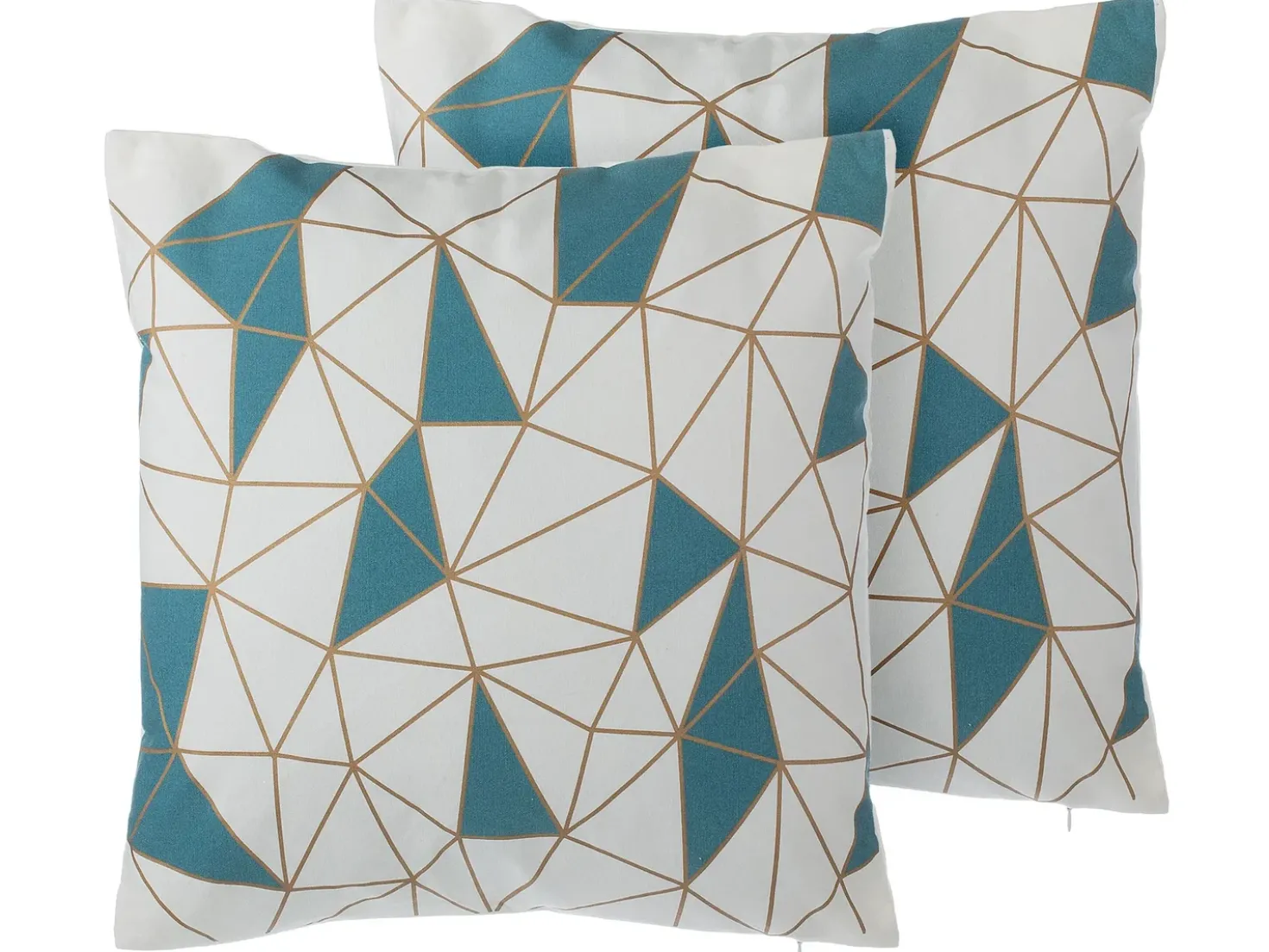Sæt af 2 pyntepuder CLARKIA Bomuld 45 x 45 cm Blå Geometrisk mønster