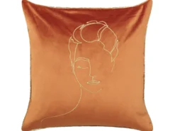 Sæt af 2 pyntepuder CROCUS Velour 45 x 45 cm Orange Abstraktmønster