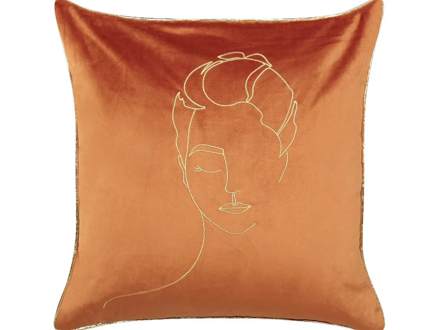 Sæt af 2 pyntepuder CROCUS Velour 45 x 45 cm Orange Abstraktmønster