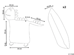 Sæt af 2 pyntepuder DINOS Bomuld 45 x 45 cm Grøn Dinosaur