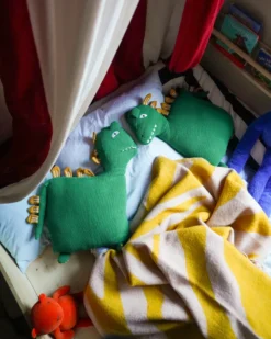 Sæt af 2 pyntepuder DINOS Bomuld 45 x 45 cm Grøn Dinosaur