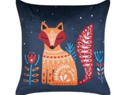 Sæt af 2 pyntepuder FIRESPIKE Velour 45 x 45 cm Mørkeblå