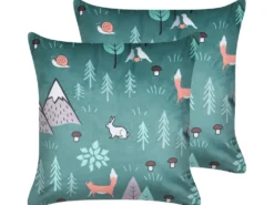 Sæt af 2 pyntepuder FOOTHILL Velour 45 x 45 cm Mintgrøn