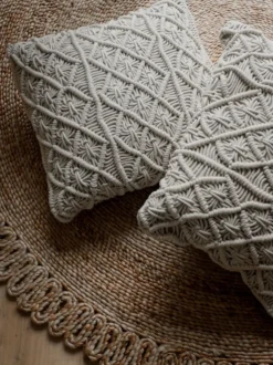 Sæt af 2 pyntepuder GOREME Bomuld 45 x 45 cm Lys Beige Geometrisk mønster