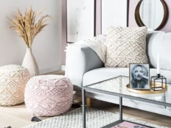 Sæt af 2 pyntepuder GOREME Bomuld 45 x 45 cm Lys Beige Geometrisk mønster