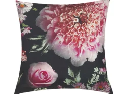 Sæt af 2 pyntepuder HEDERA 45 x 45 cm Sort Blomstermønster