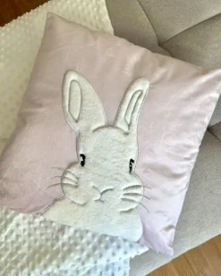 Sæt af 2 pyntepuder IBERIS Velour 45 x 45 cm Lyserød