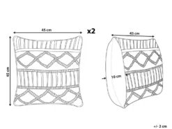 Sæt af 2 pyntepuder KARATAS Bomuld 45 x 45 cm Blå Geometrisk mønster