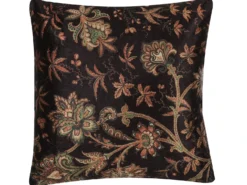 Sæt af 2 pyntepuder KARUR Bomuld 45 x 45 cm Brun Blomstermønster