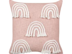 Sæt af 2 pyntepuder LEEA Bomuld 45 x 45 cm Pastellrosa