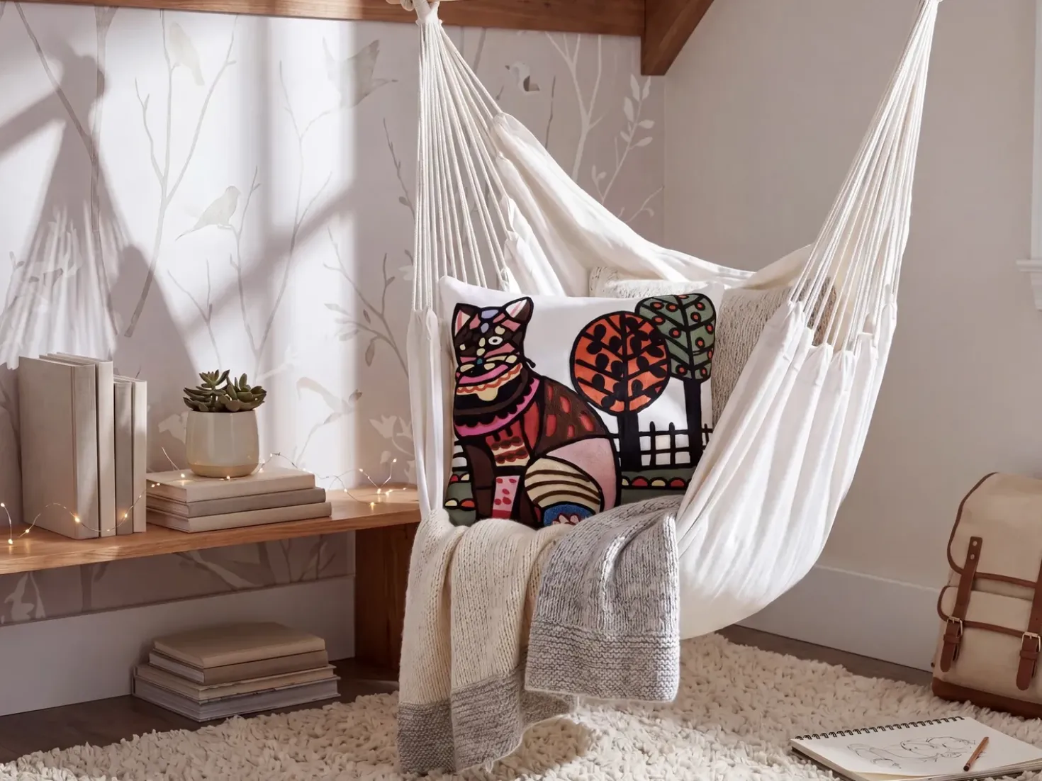 Sæt af 2 pyntepuder MEHSANA Bomuld 50 x 50 cm Multifarvet Dyremønster