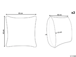 Sæt af 2 pyntepuder MIHALGAZI Bomuld 45 x 45 cm Multifarvet Stribet mønster