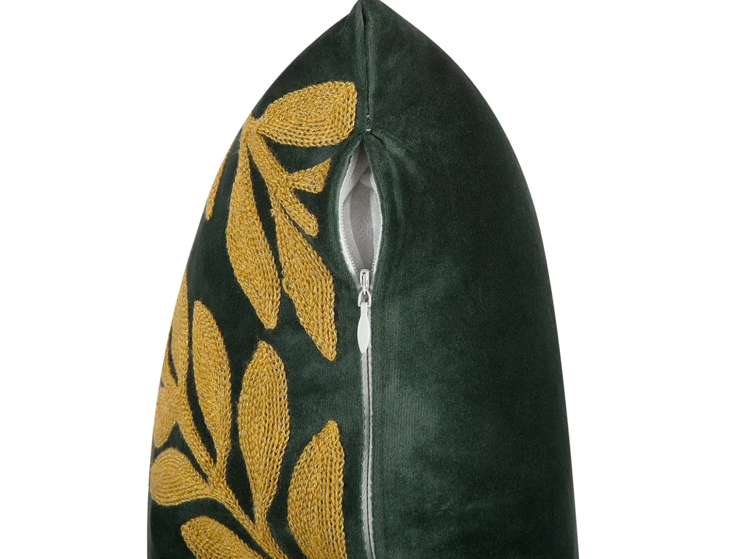 Sæt af 2 pyntepuder MISTLETOE Velour 45 x 45 cm Grøn Guld Plante mønster