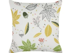 Sæt af 2 pyntepuder MULLEIN Velour 45 x 45 cm Multifarvet Plante mønster