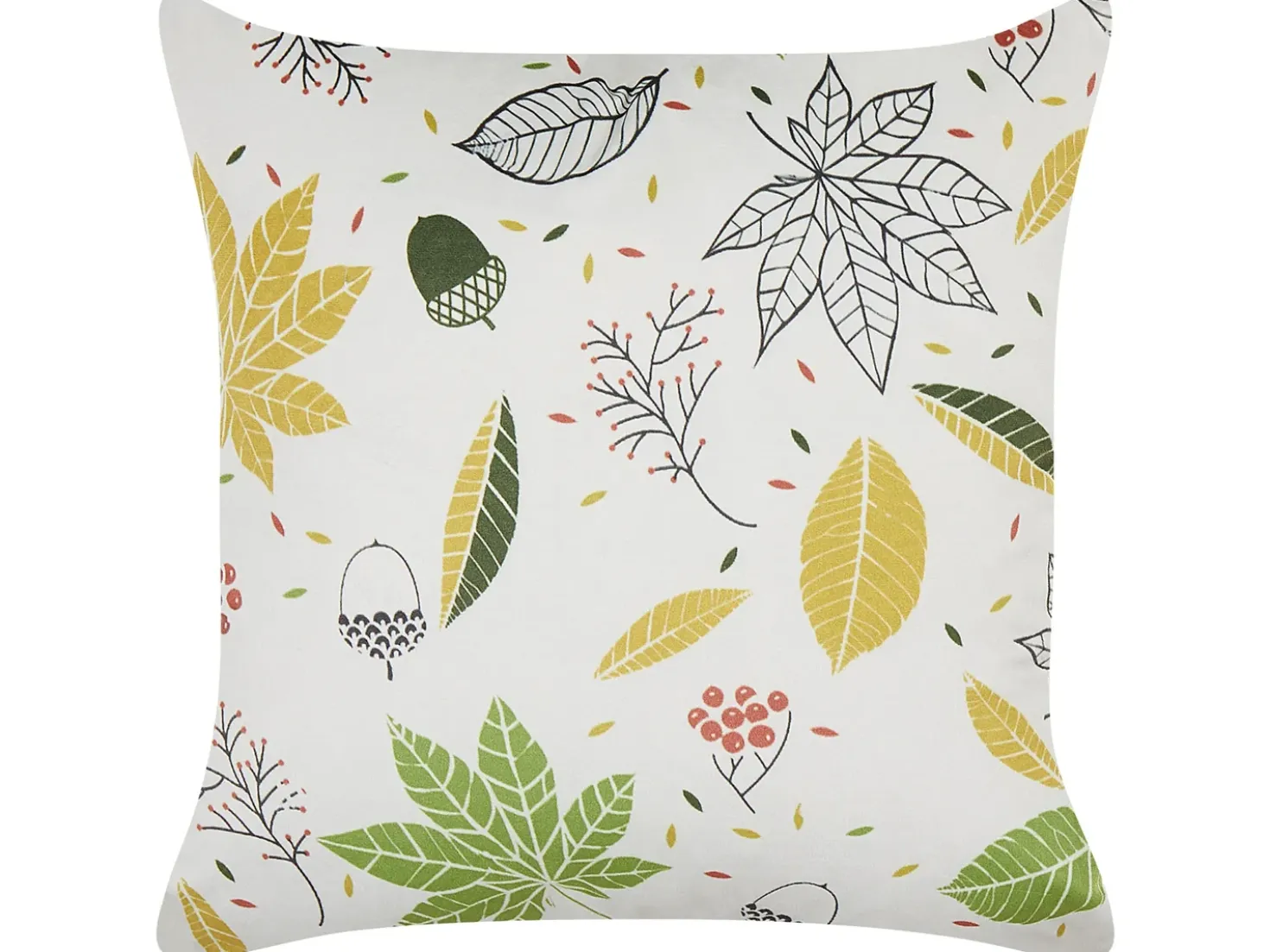 Sæt af 2 pyntepuder MULLEIN Velour 45 x 45 cm Multifarvet Plante mønster