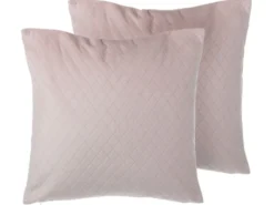 Sæt af 2 pyntepuder PASQUE Velour 45 x 45 cm Lyserød Ensfarvet