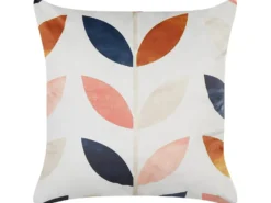 Sæt af 2 pyntepuder QUINOA Velour 45 x 45 cm Multifarvet Plante mønster