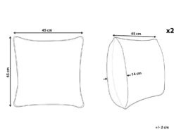 Sæt af 2 pyntepuder RATIBIDA Bomuld 45 x 45 cm Lyserød