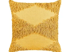 Sæt af 2 pyntepuder RHOEO Bomuld 45 x 45 cm Gul Geometrisk mønster