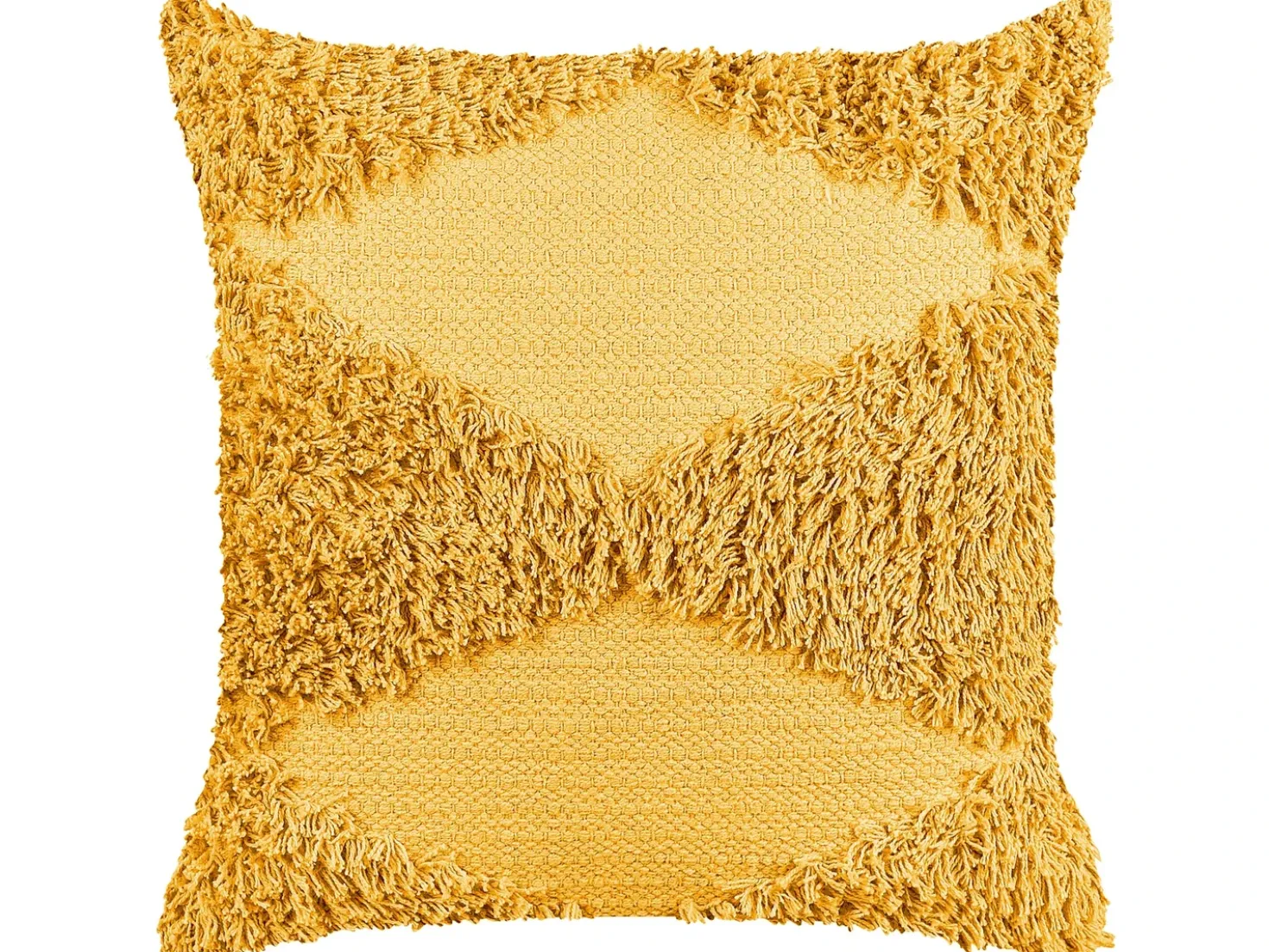 Sæt af 2 pyntepuder RHOEO Bomuld 45 x 45 cm Gul Geometrisk mønster