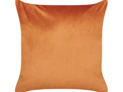 Sæt af 2 pyntepuder TULIP Velour 45 x 45 cm Orange Plante mønster
