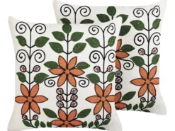 Sæt af 2 pyntepuder VELLORE Bomuld 50 x 50 cm Multifarvet Blomstermønster