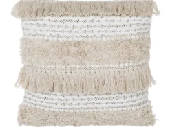 Sæt af 2 pyntepuder VILLUR Bomuld 45 x 45 cm Beige Stribet mønster