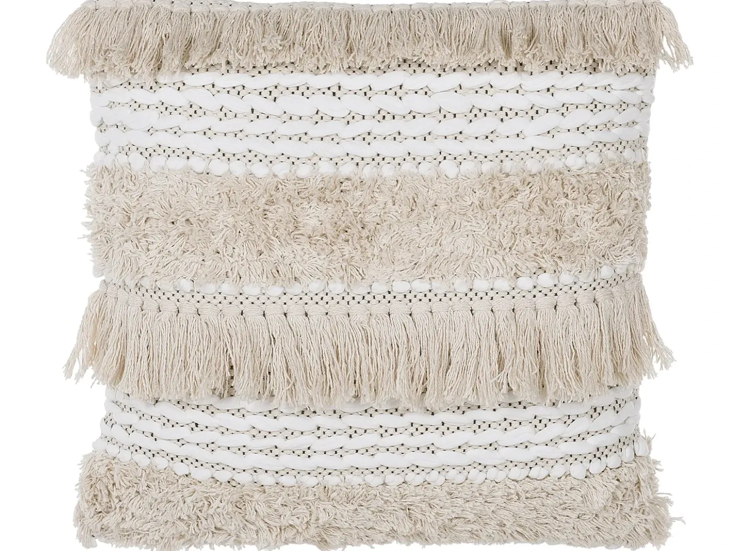 Sæt af 2 pyntepuder VILLUR Bomuld 45 x 45 cm Beige Stribet mønster