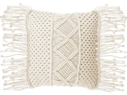 Sæt af 2 pyntepuder YORTAN Bomuld 45 x 45 cm Lys Beige Geometrisk mønster