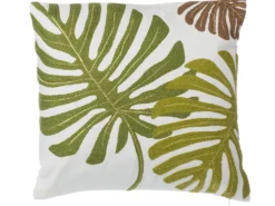 Sæt af 2 pyntepuder ZENOBIA Bomuld 45 x 45 cm Mørkegrøn Plante mønster