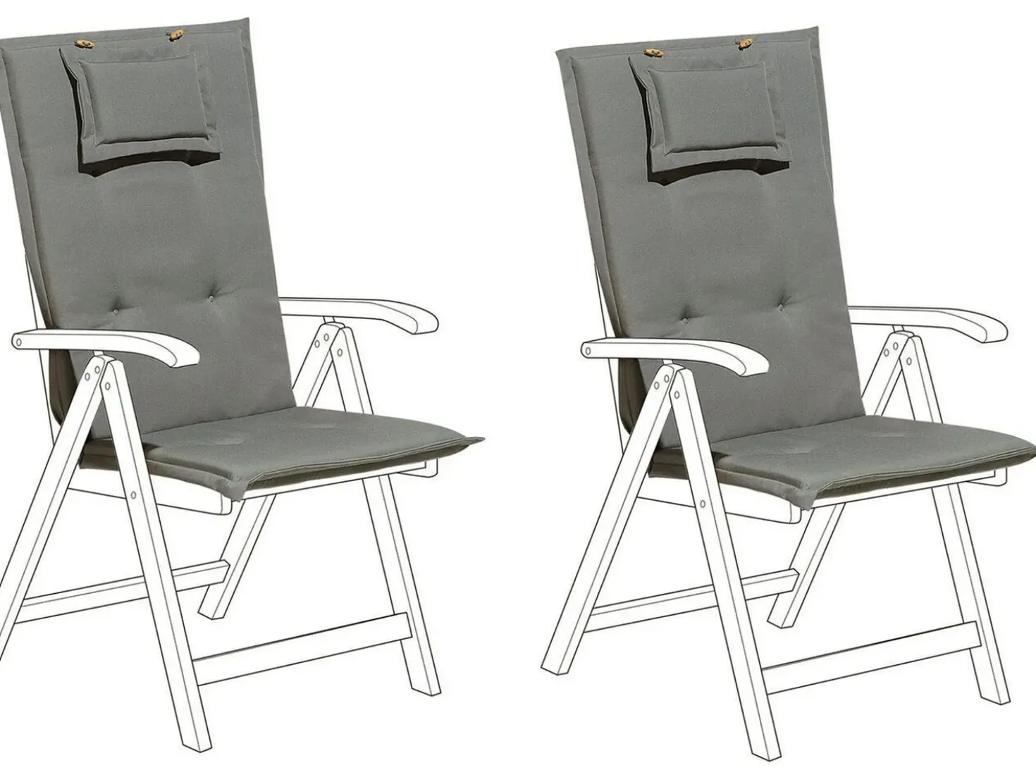 Sæt af 2 ryg-/siddehynder JAVA/AMANTEA 50 x 70 cm Grå