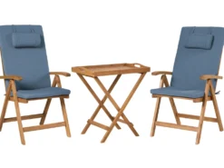 Sæt af 2 ryg-/siddehynder JAVA/AMANTEA PREMIUM 50 x 71 cm Blå