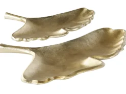 Sæt af 2 smykkeskåle Blad PALENQUE Metal Guld