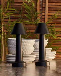 Sæt af 2 trådløse LED-bordlamper JOANES Med dæmpning Metal Sort