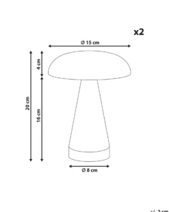 Sæt af 2 trådløse LED-bordlamper KULFO Med dæmpning Metal Sølv