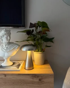 Sæt af 2 trådløse LED-bordlamper KULFO Med dæmpning Metal Sølv